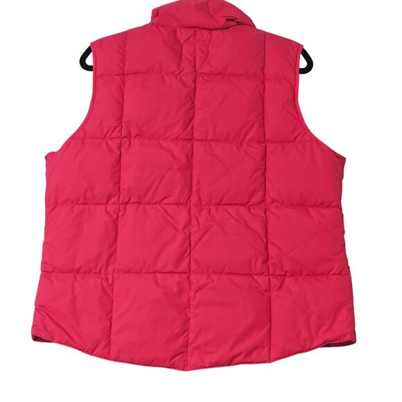 Lands' End Girl's Puffer Vest Size Large Pink Snap Up with Pockets Goose Down - Picture 7 of 8